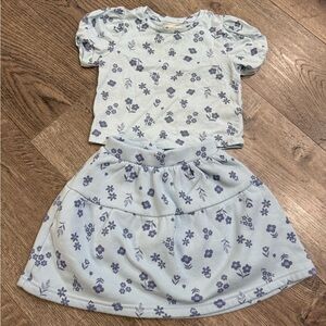 Tucker + Tate Blue Floral Shirt and Skort Set